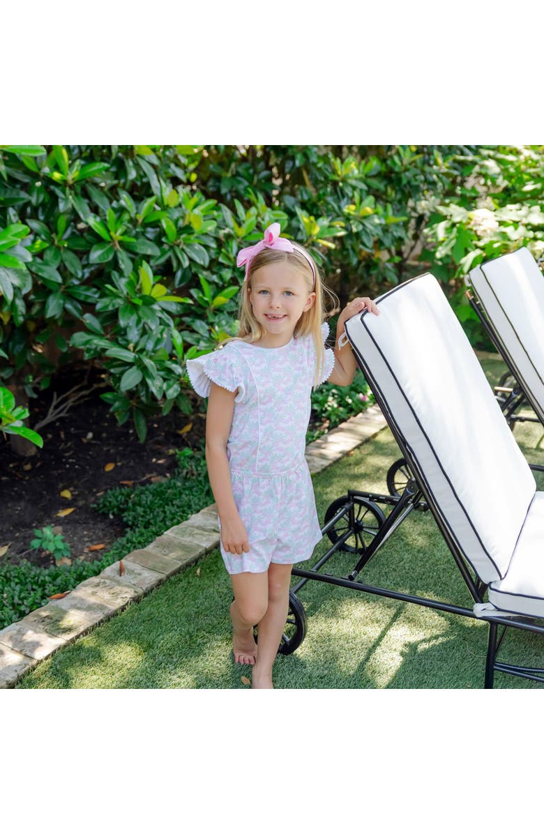 Lila and Hayes Rae Girls' Romper, Alternate, color, Poolside Palms