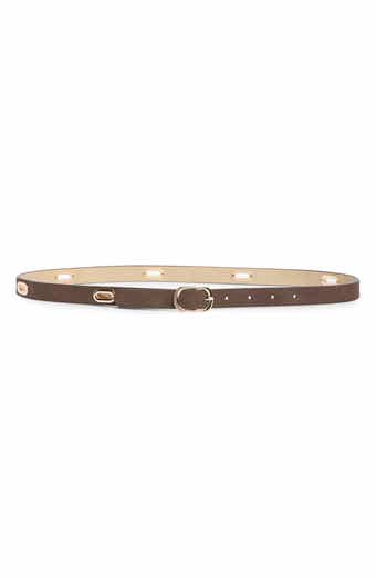 Linea Pelle Oval Grommet Skinny Leather Belt
