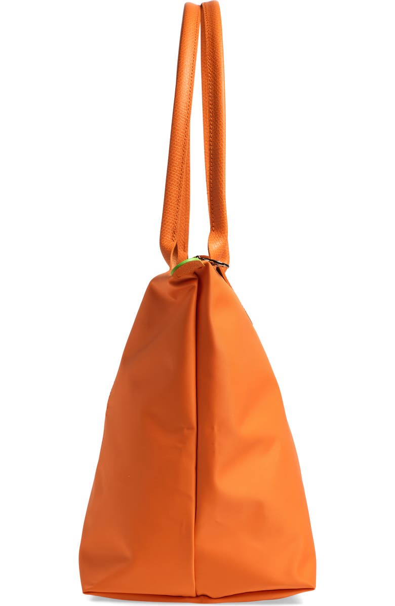 Longchamp Le Pliage Green Recycled Canvas Large Shoulder Tote, Alternate, color, Orange