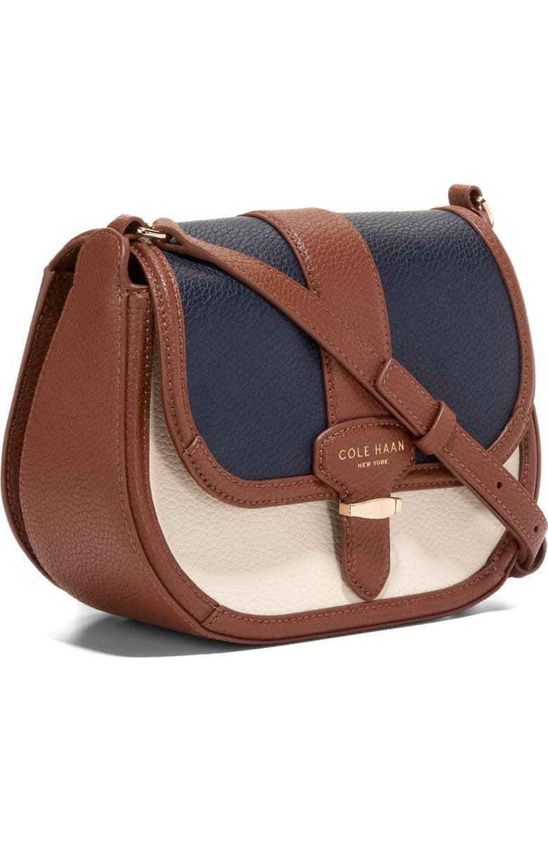Cole Haan Marina Saddle Crossbody Bag, Alternate, color, Midnight Moon / Ivory/ Cuoio