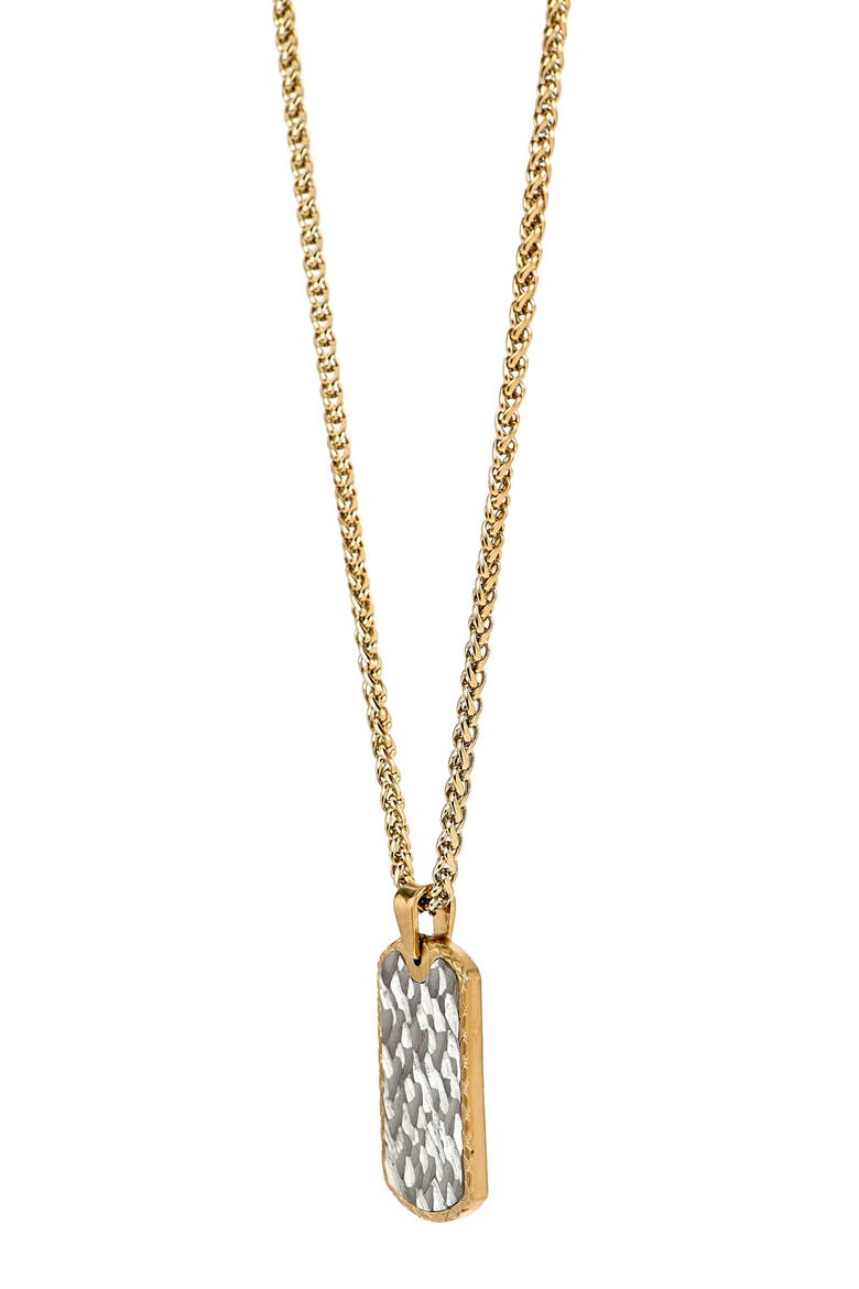 Men's Siviglia Dog Tag Pendant Necklace, Alternate, color, GOLD/ SILVER