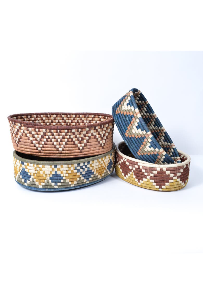 Zig Zag Bread Basket, Alternate, color, Brown