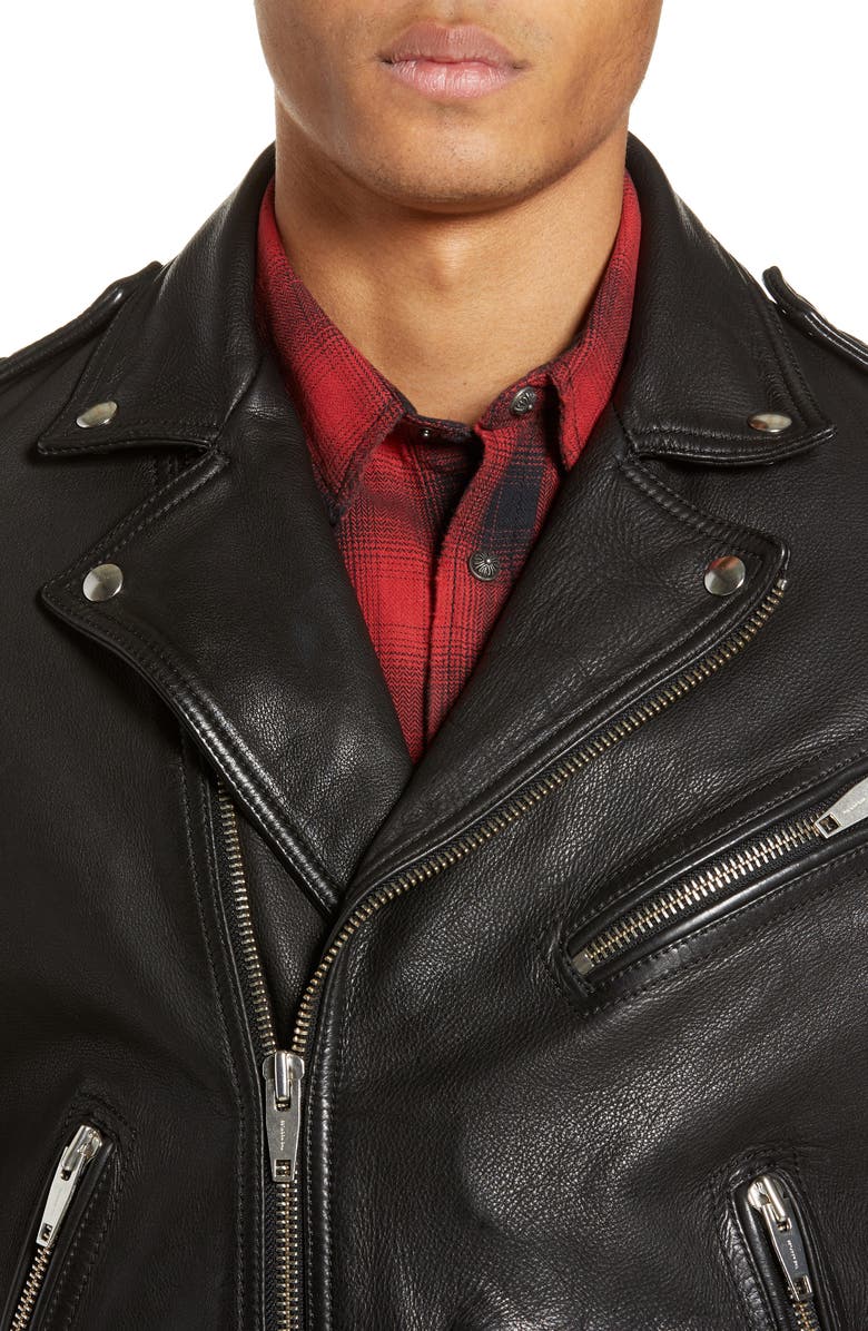 The Kooples Leather Biker Jacket, Alternate, color,