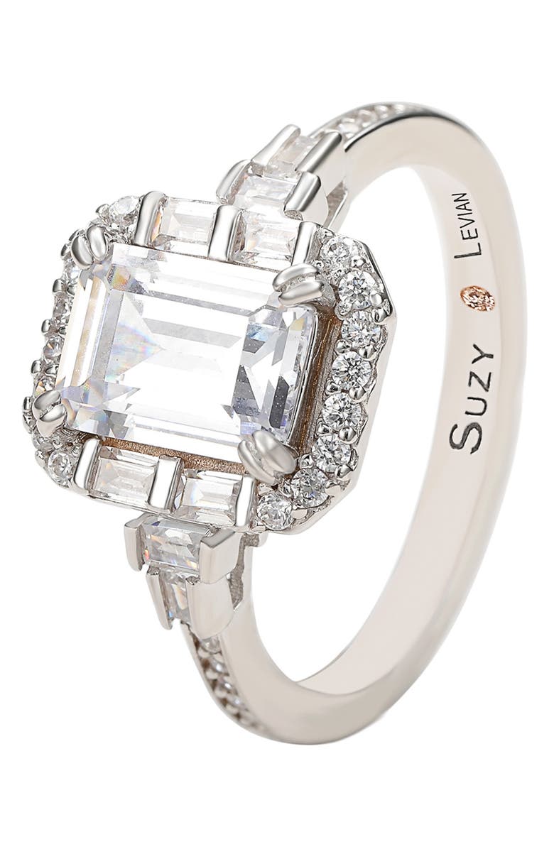 SUZY LEVIAN Sterling Silver Cubic Zirconia Ring, Alternate, color, White