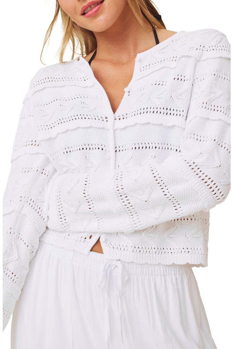 Giovanna Open Stitch Cardigan, Main, color, WHITE