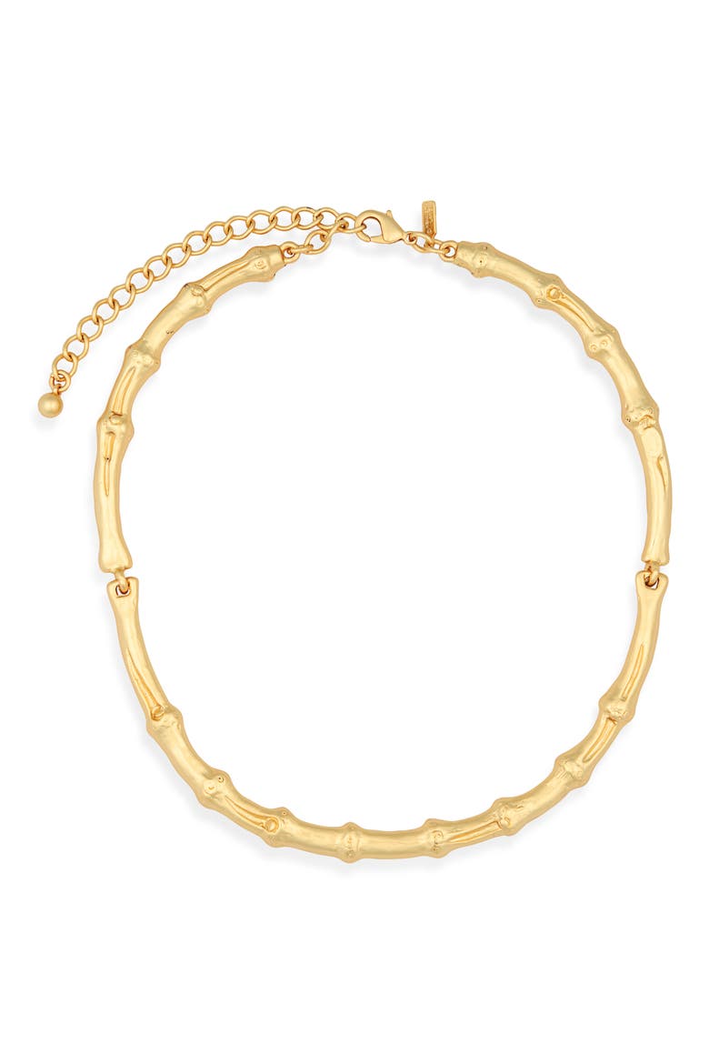 Bamboo Shaped Collar Necklace, Main, color, SATIN GOLD