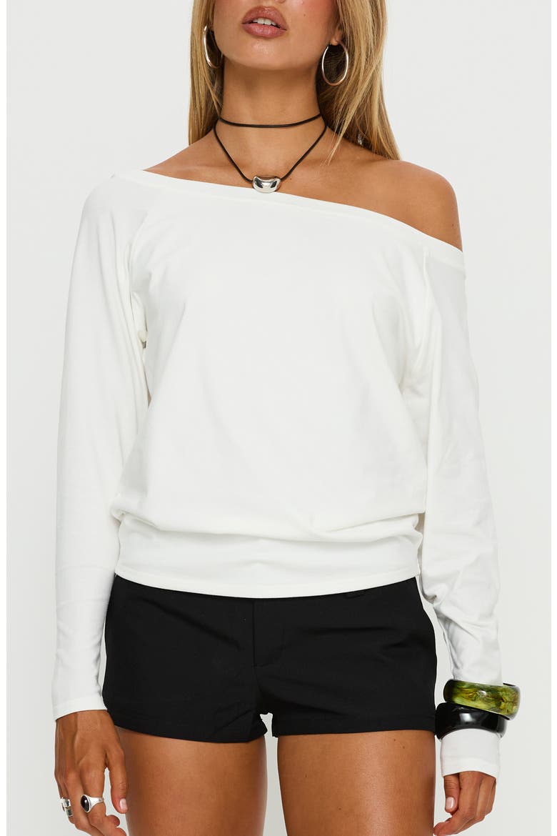 Icon Baby Off the Shoulder Cotton Blend Top, Main, color, WHITE