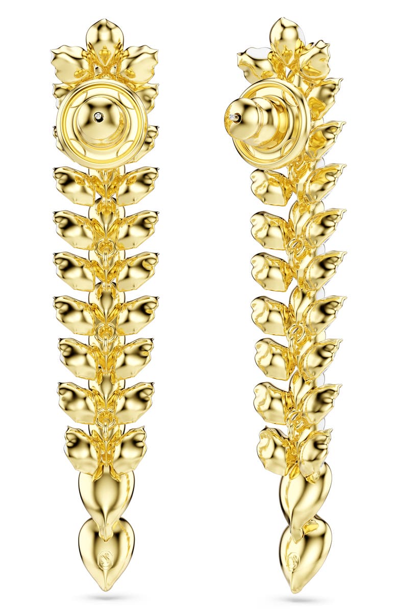 Swarovski Idyllia Long Crystal Drop Earrings, Alternate, color, Gold/ Crystal