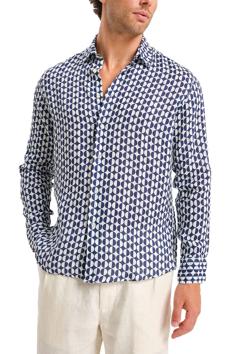 Peninsula Swimwear Costa Rei Linen Shirt, Main, color, Multicolor