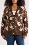 DR2 by Daniel Rainn Floral Jacquard Button Front Cardigan