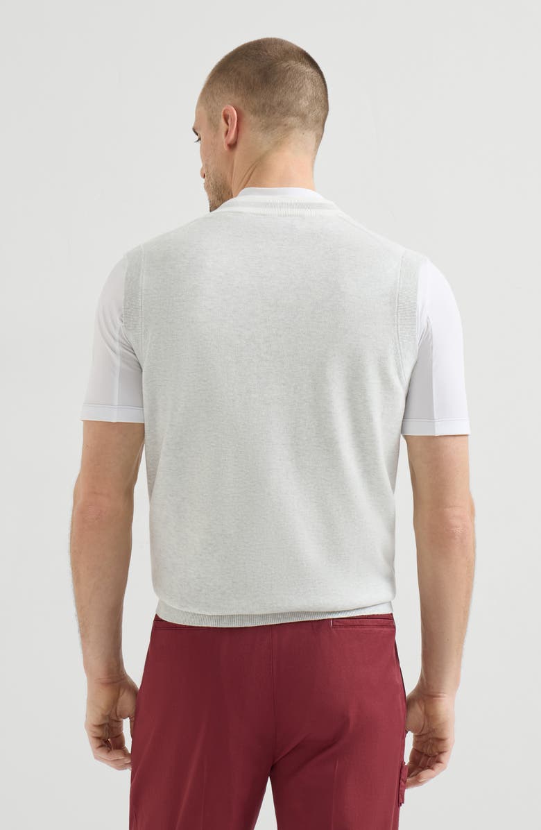 Brunello Cucinelli Cotton knit vest, Alternate, color, Fog