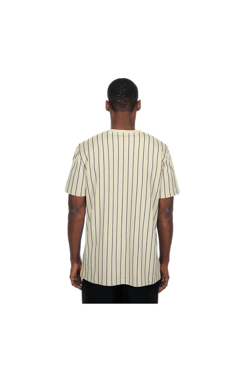 New Era Men's New Era Cream Los Angeles Dodgers Throwback Meshback Pinstripe T-Shirt, Alternate, color, Cream