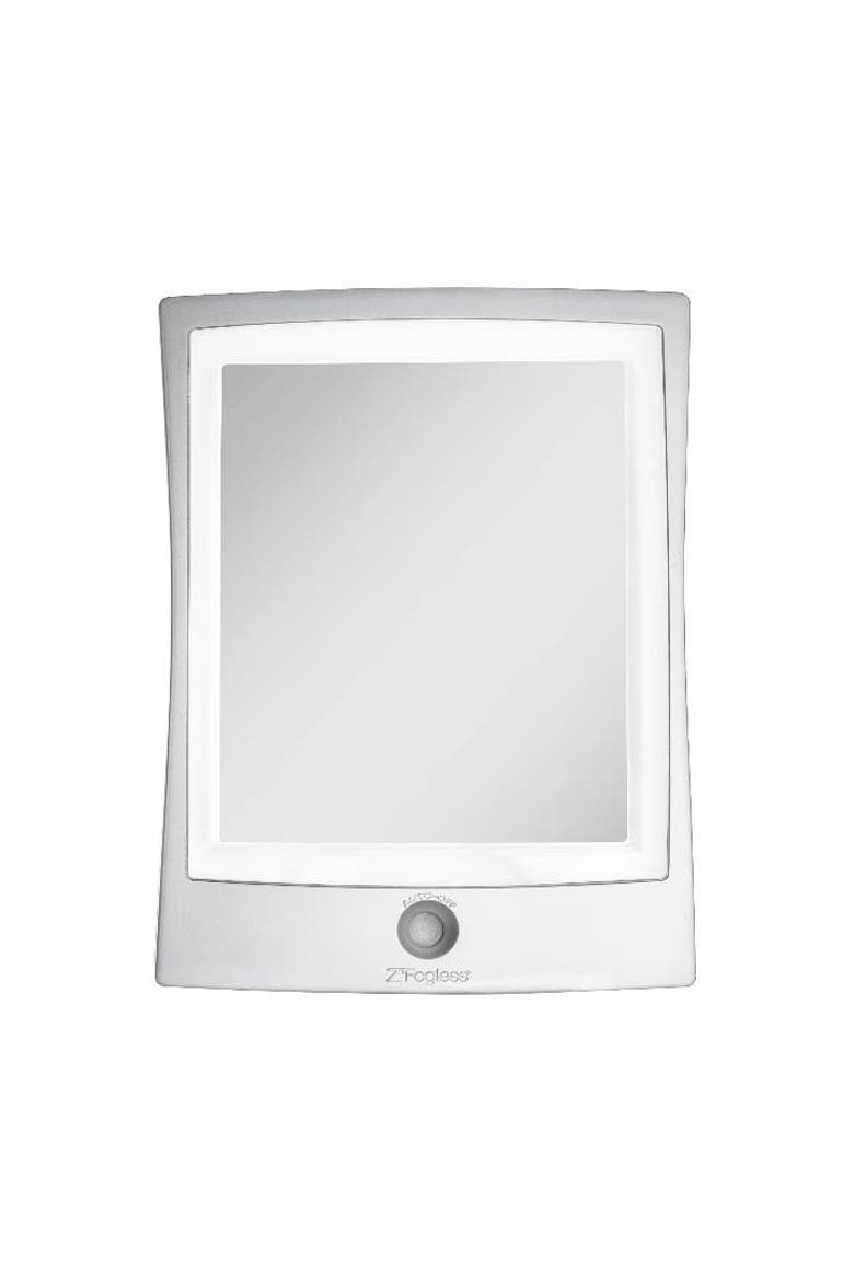 Fogless Lighted Shower Mirror with Mount & Rechargeable, Main, color, Silver