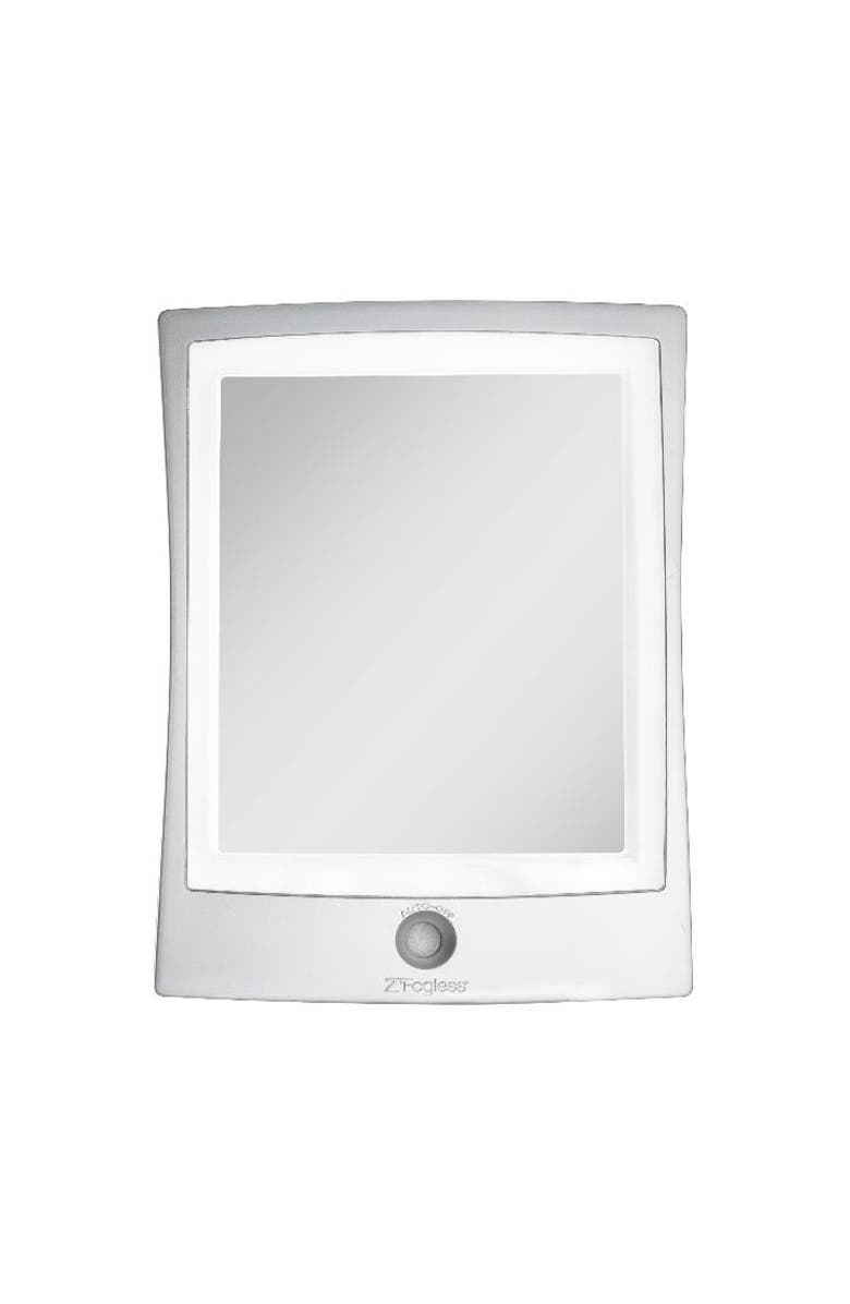 Zadro Fogless Lighted Shower Mirror with Mount 
Rechargeable, Main, color, Silver