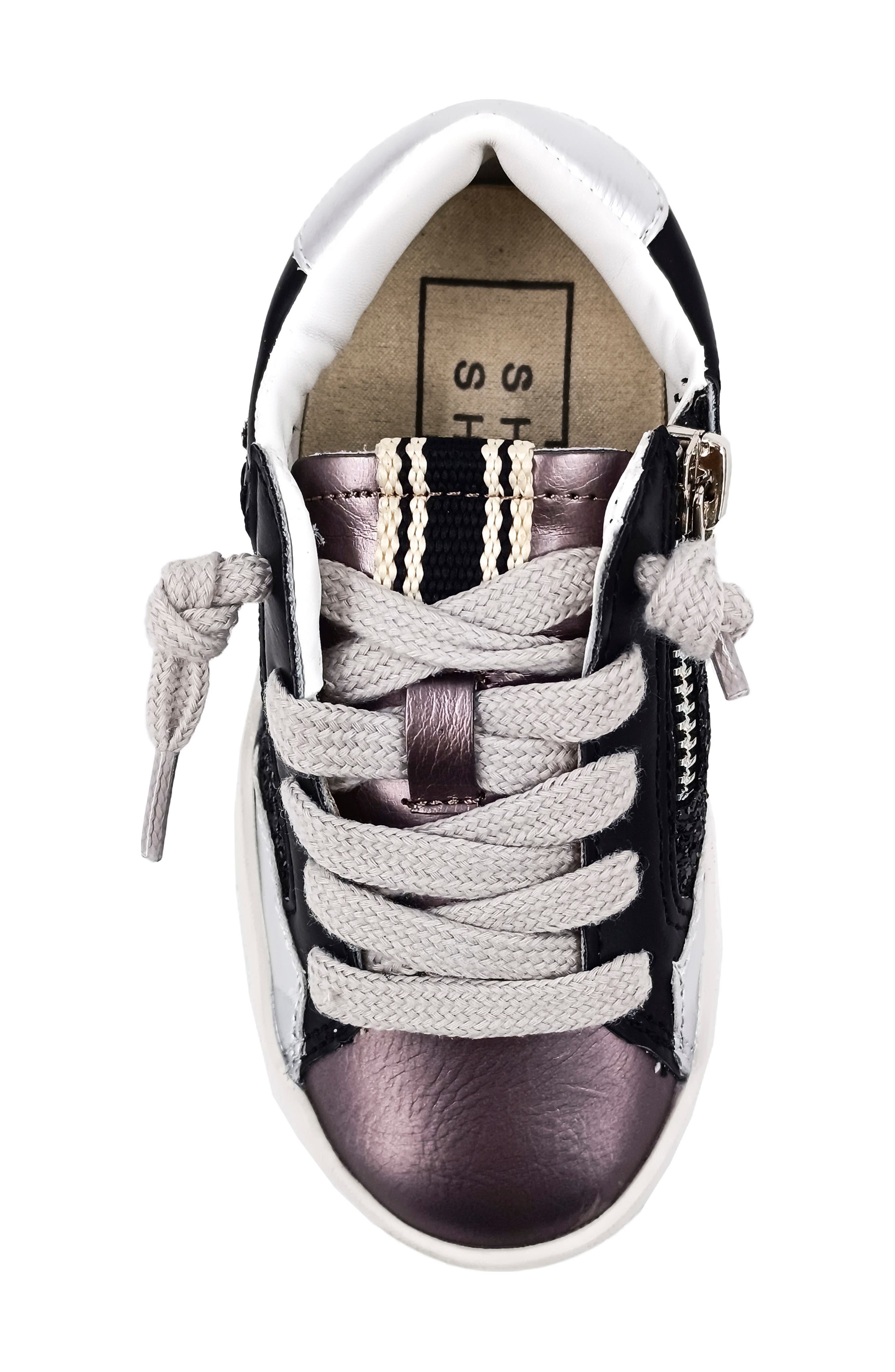 SHUSHOP Kids' Ruby Sneaker, Alternate, color, Black Glitter