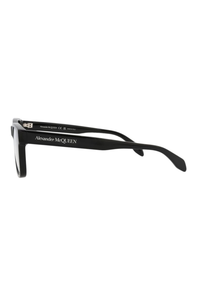 55mm Square Optical Glasses, Alternate, color, BLACK BLACK TRANSPARENT