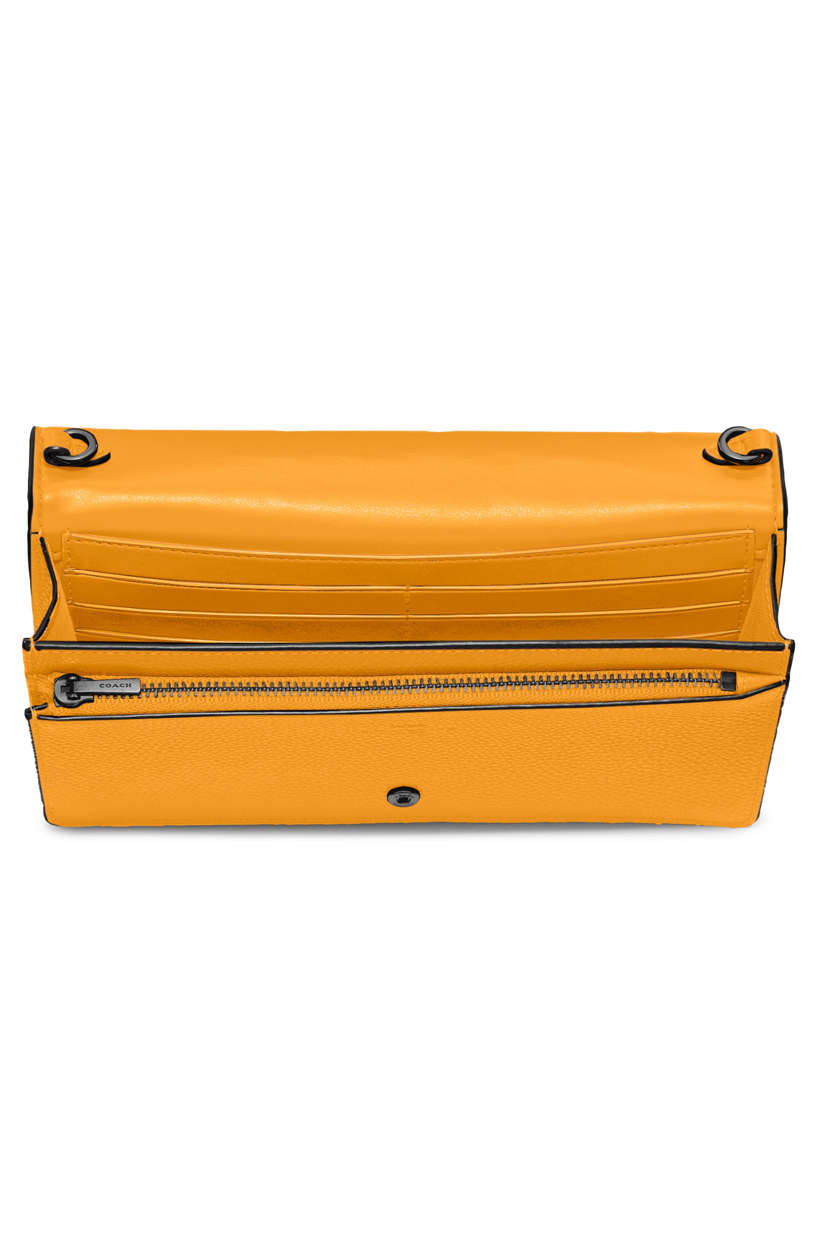 Hayden Foldover Crossbody Clutch, Alternate, color, PEWTER/ MANGO