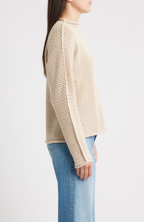 Frank & Eileen Monterey Open Stitch Cotton Sweater In Neutral
