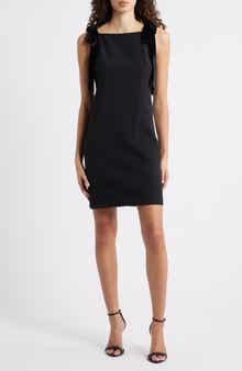 Vince Camuto Velvet Bow Stretch Crepe Dress