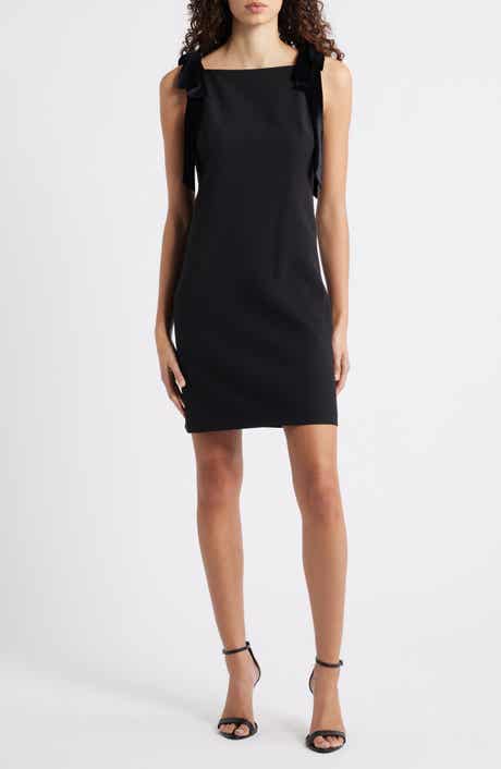 Vince Camuto Velvet Bow Stretch Crepe Dress