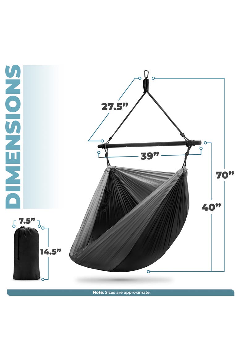 Hanging Outdoor Camping Chair, Alternate, color, BLACK