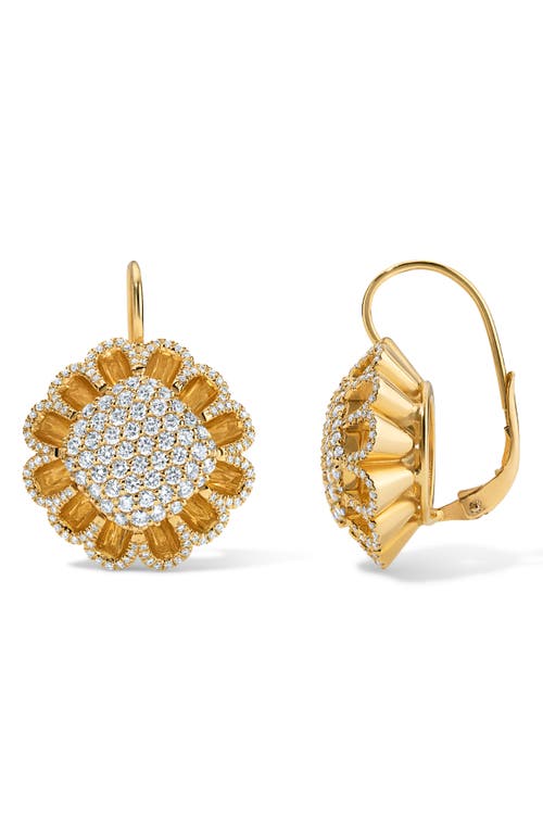 Mindi Mond Floating All Diamond Drop Earrings In Gold