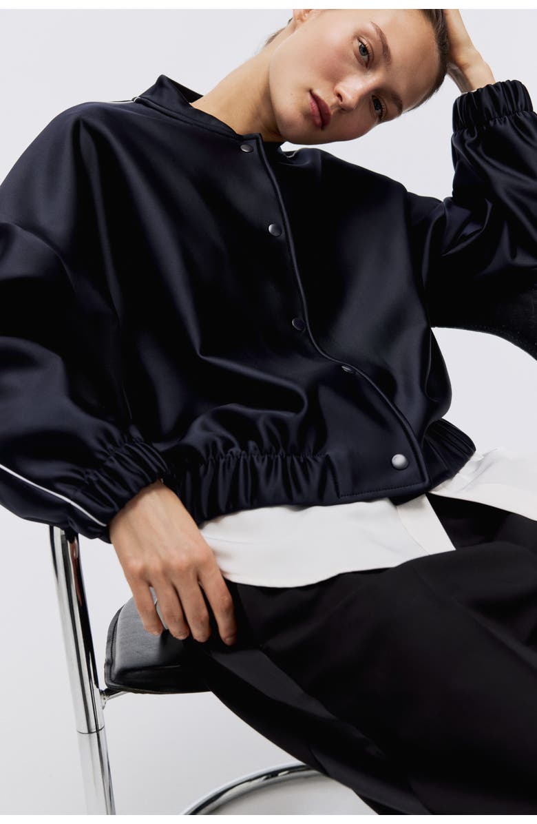 H&M Bomber Jacket, Alternate, color, Navy Blue