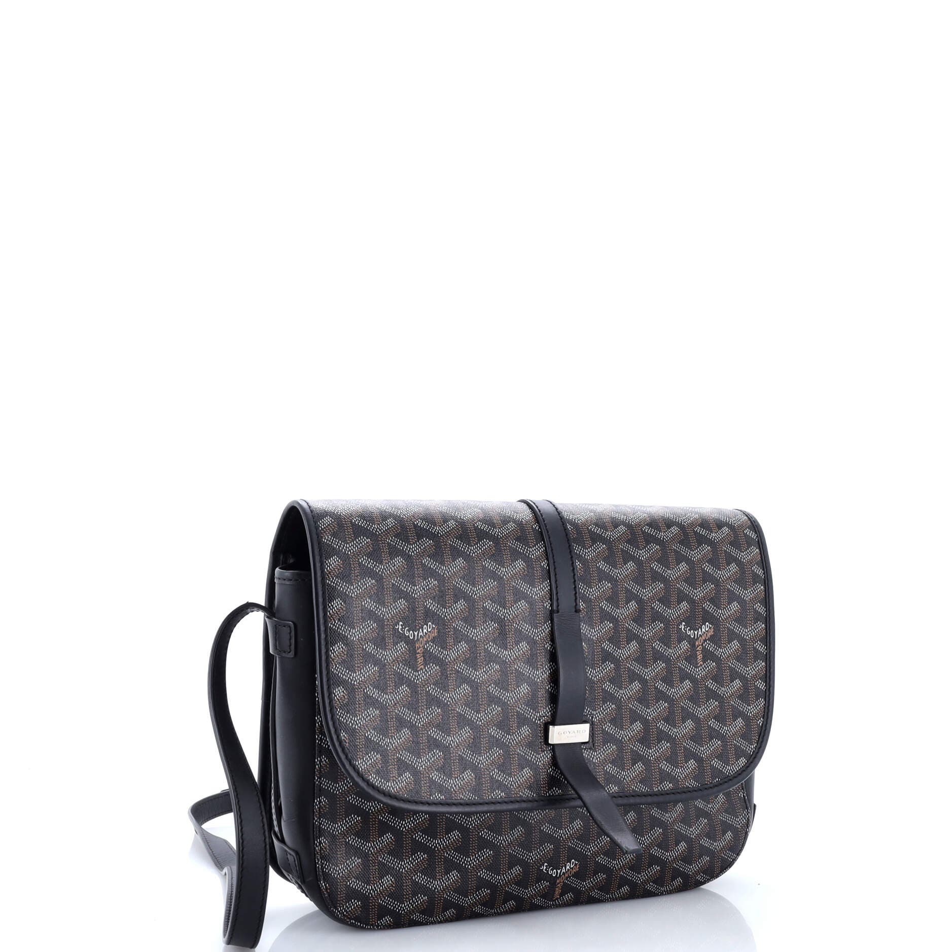 Pre-Owned Goyard Belvedere II Messenger Bag Coated Canvas MM, Alternate, color, Black
