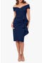 Ruffle Off the Shoulder Scuba Crepe Cocktail Dress