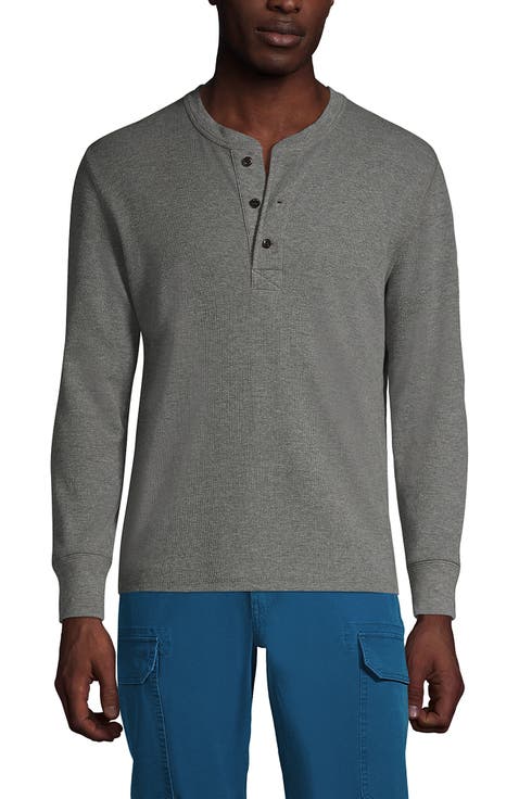 Long Sleeve Thermal Waffle Henley