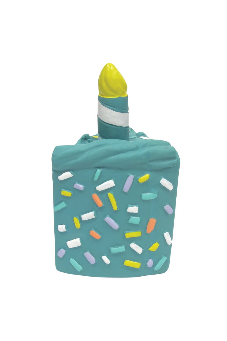 Birthday Cake Dog Chew Toy Blue 6 Inch, Alternate, color, Multicolored