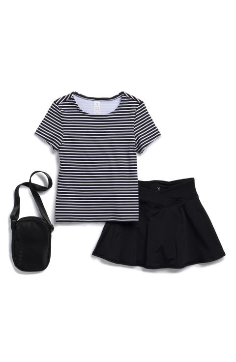Kids' Lux Bloom T-Shirt, Skirt & Crossbody Bag Set (Big Kid)