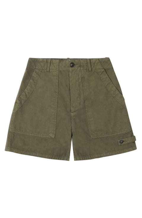Jimt Herringbone Cotton Fatigue Shorts
