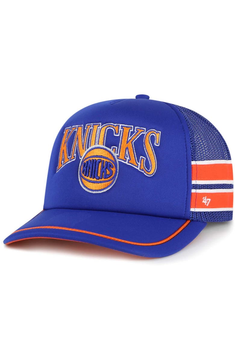 '47 Men's '47 Blue New York Knicks Sidebrand Stripes Trucker Adjustable Hat, Main, color, Blue
