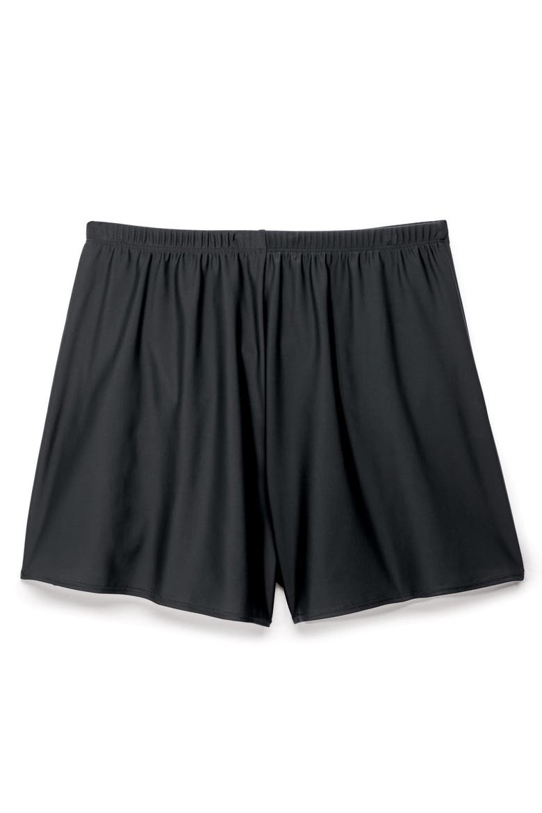 Relaxed Fit Tummy Control Swim Short, Alternate, color, BLACK