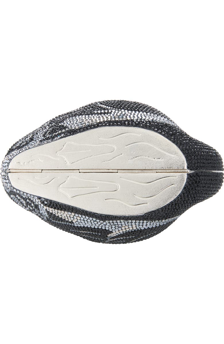 JUDITH LEIBER COUTURE Black Swan Crystal Embellished Clutch, Alternate, color, Silver Jet Multi
