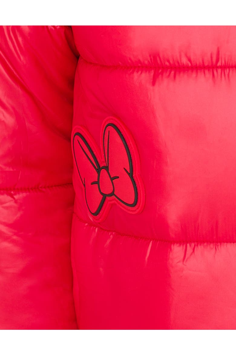 Minnie Mouse Hooded Puffer Coat, Alternate, color, Minnie Mouse Red