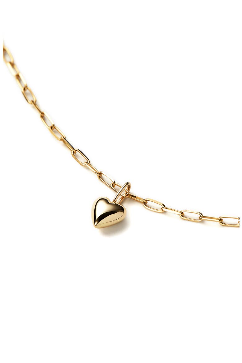 Gold Paperclip Necklace - Gold Paperclip Heart Necklace, Main, color, Gold