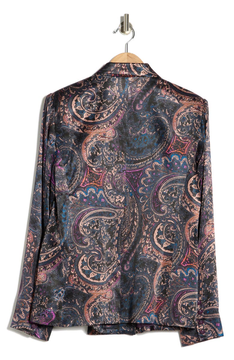 L'AGENCE Colin Paisley Double Breasted Blazer, Alternate, color, Plum Multi Boute Paisley