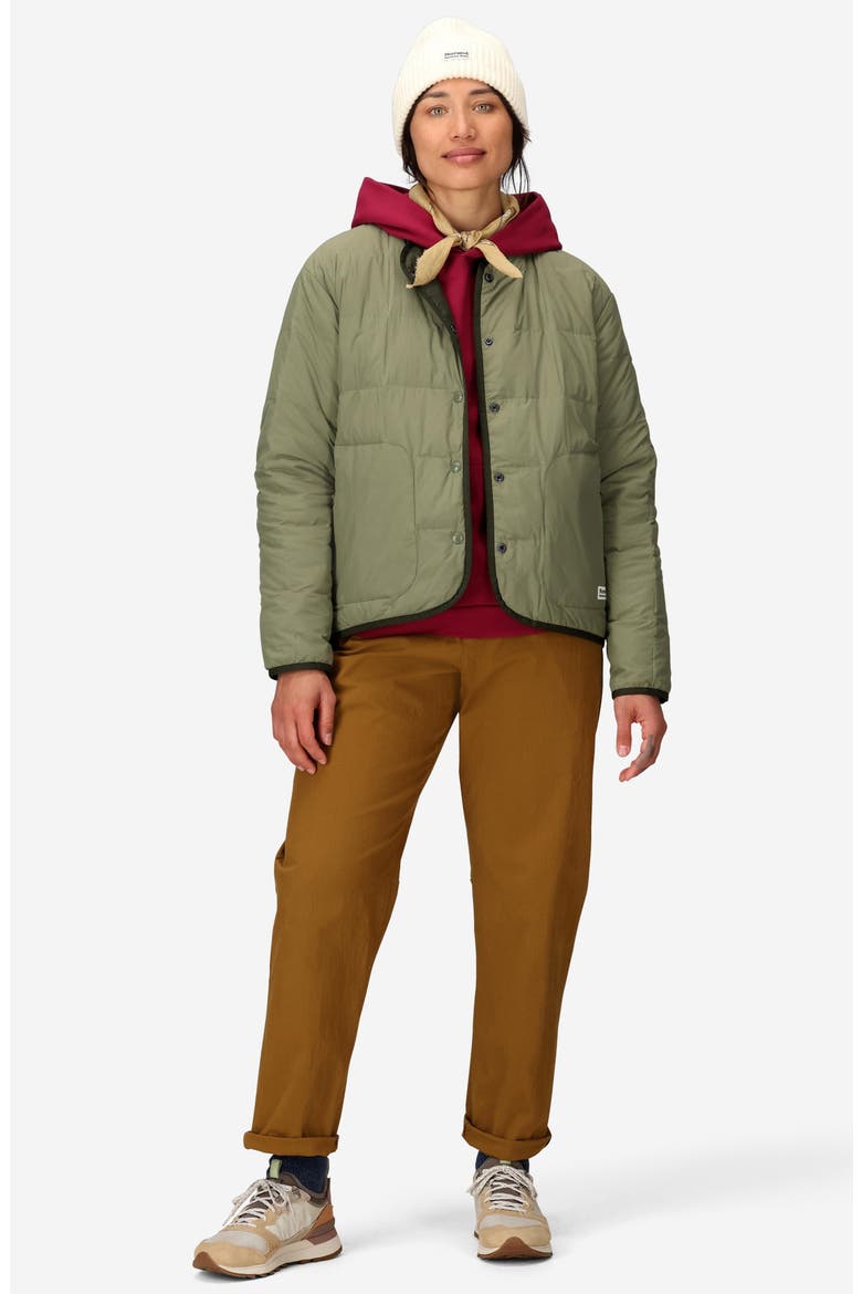 Ares Collarless 700 Fill Power Down Jacket, Alternate, color, OLIVE GROVE