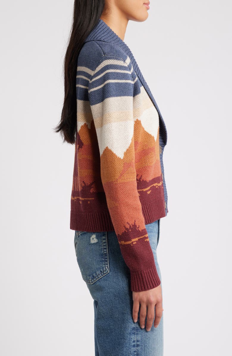Pendleton Western Scenic Jacquard Cotton Cardigan, Alternate, color, 