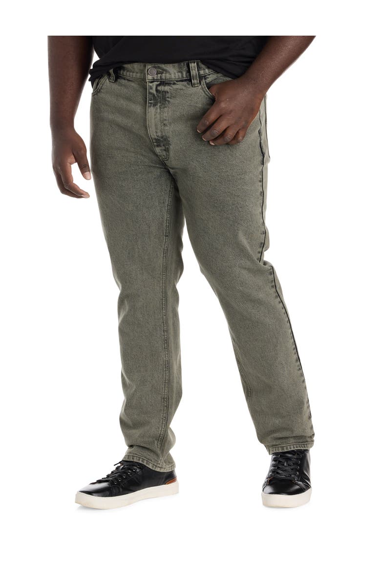 Big & Tall Overdyed Tapered Fit Denim Jeans, Main, color, CASTOR OLIVE