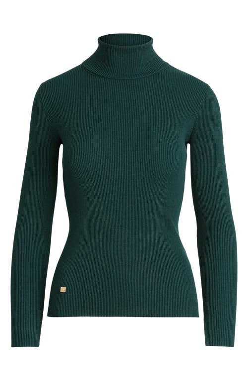 Ralph Lauren Ribbed Turtleneck Sweater In Green