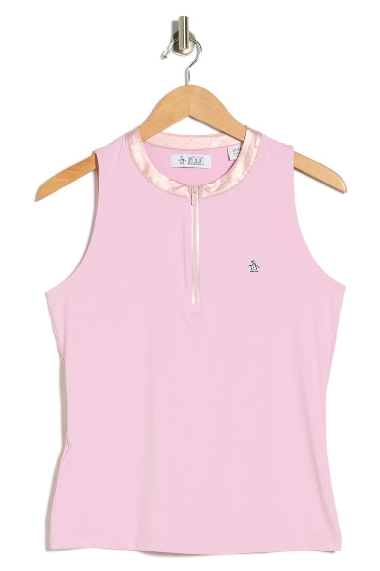Mock Neck Golf Polo Tank, Alternate, color, CHARM PINK
