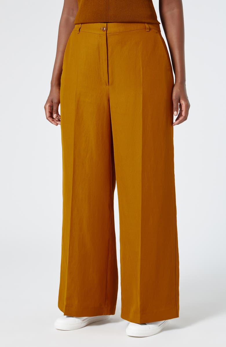 Marina Rinaldi Enigma Wide Leg Pants, Main, color, Brown Orange
