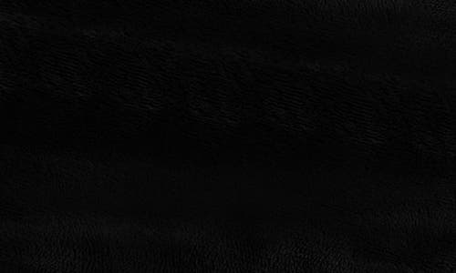 Woven & Weft Faux Shearling Fleece Throw Blanket In Black