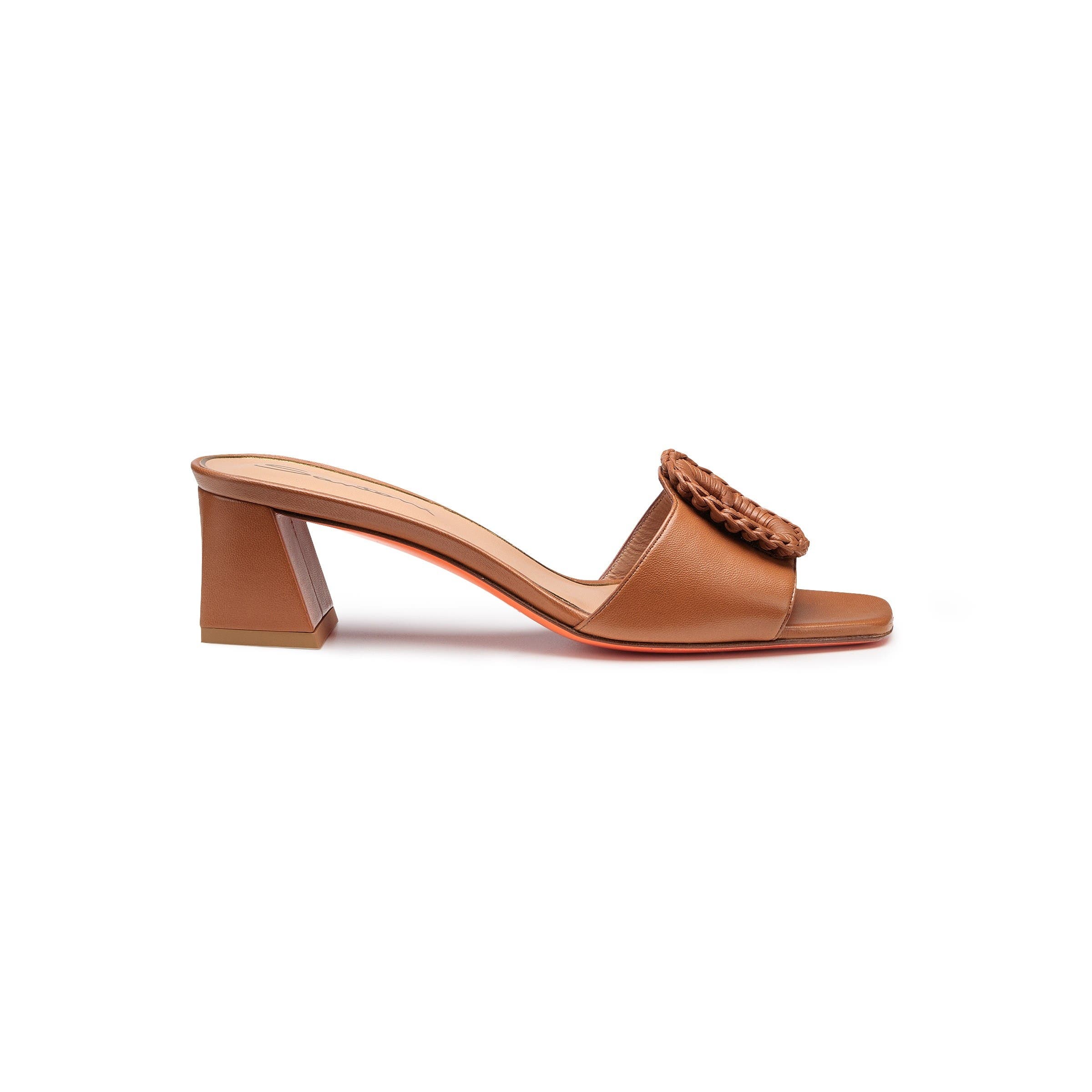 Women's leather mid-heel sandal - image 4
