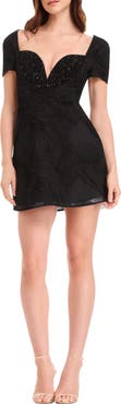 Dress the Population Francesca Plunge Sweetheart Neck Cocktail Minidress