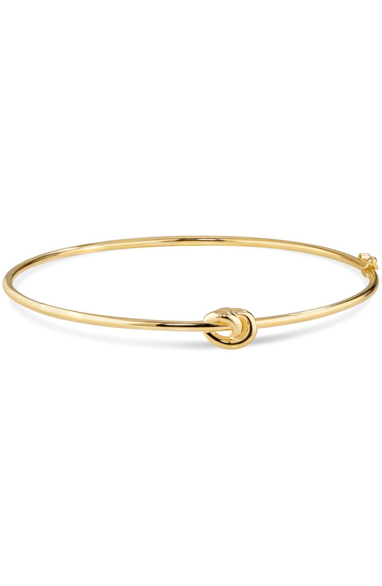 DEVATA Love Knot Bangle Bracelet in 14K Gold, Main, color, Yellow Gold