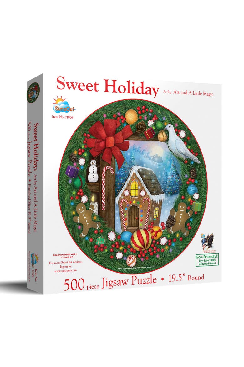 Sweet Holiday 500 piece Jigsaw Puzzle for Adults Round, Main, color, Multicolor